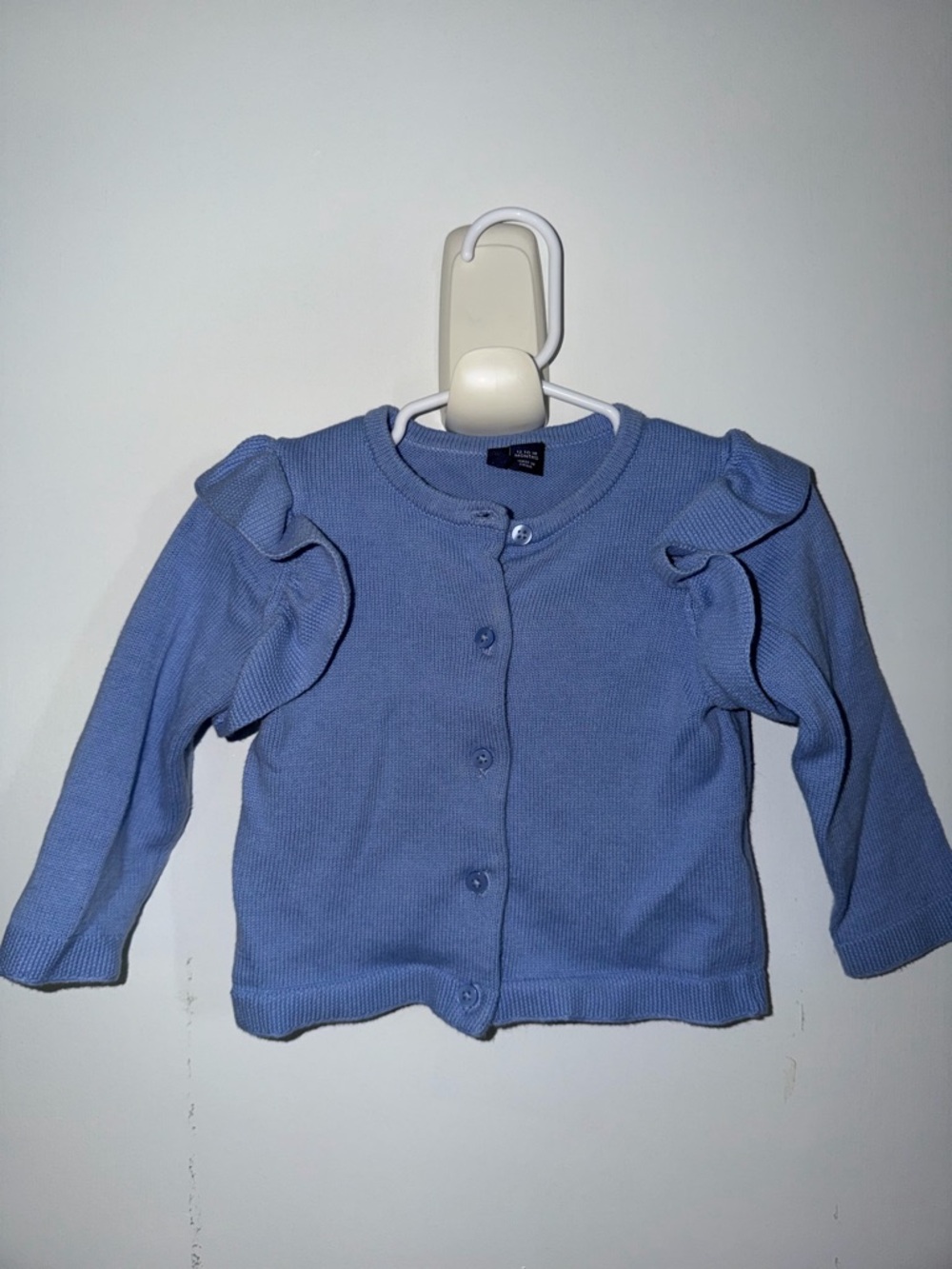 Janie and Jack Light Blue Ruffle-Shoulder Cardigan